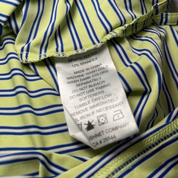 Footjoy FJ ProDry Pinstripe Golf Polo Shirt Men L Green Blue Short Sleeve Sport - Picture 4 of 8